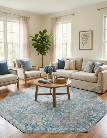 Blue Newport Octagon Rug