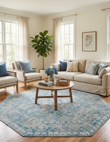 Blue Newport Octagon Rug