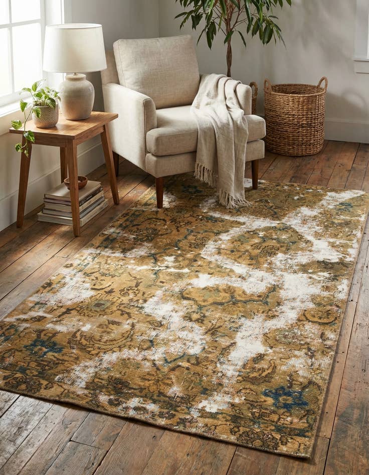 Detail image of 3' 4 x 6'  Hand Knotted Ultra Vintage Persian Wool Rug