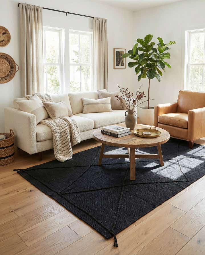 5' 5 x 8' Hand Knotted Moroccan Wool Rug