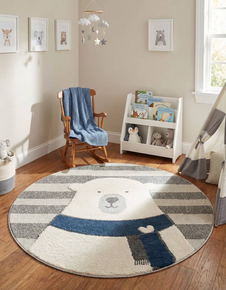 Detail image of 5' x 5' Whimsy Kids Round Rug