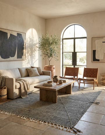 6' 5 x 10' Hand Knotted Moroccan Wool Rug