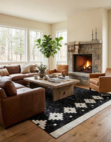 5' 2 x 8' Cowhide Stocks Rug