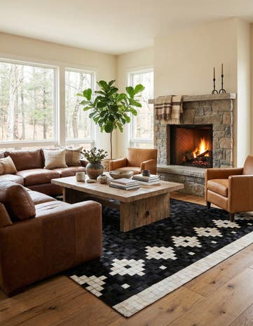 5' 2 x 8' Cowhide Stocks Rug