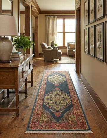 Navy Blue Sara Runner Rug