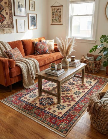 4' x 6' Hand Knotted Kazak Rug