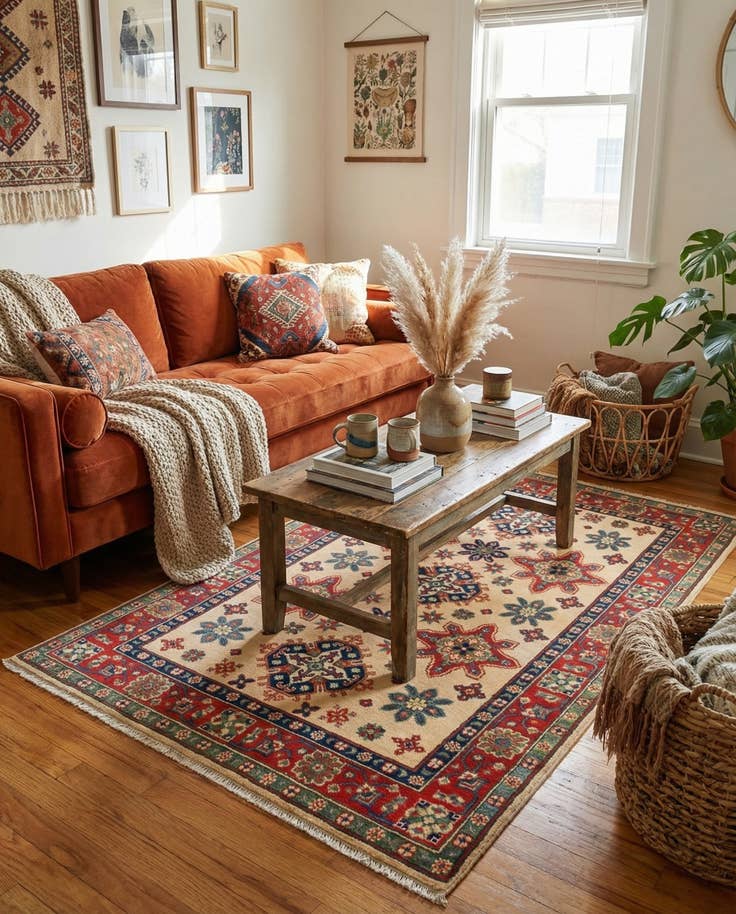 Detail image of 4' x 6' Hand Knotted Kazak Rug