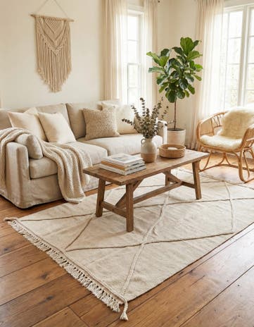4' 4 x 6' 1 Hand Knotted Moroccan Wool Rug