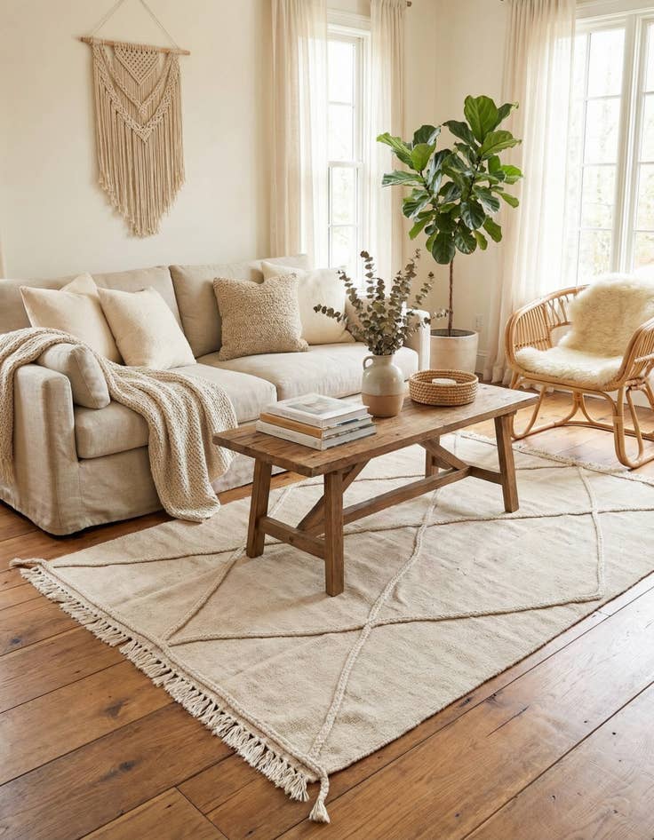 Detail image of 4' 4 x 6' 1  Hand Knotted Moroccan Wool Rug