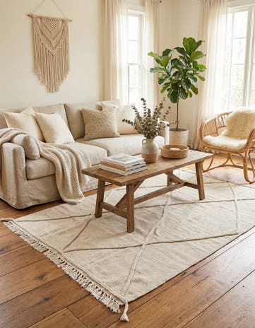 4' 4 x 6' 1 Hand Knotted Moroccan Wool Rug