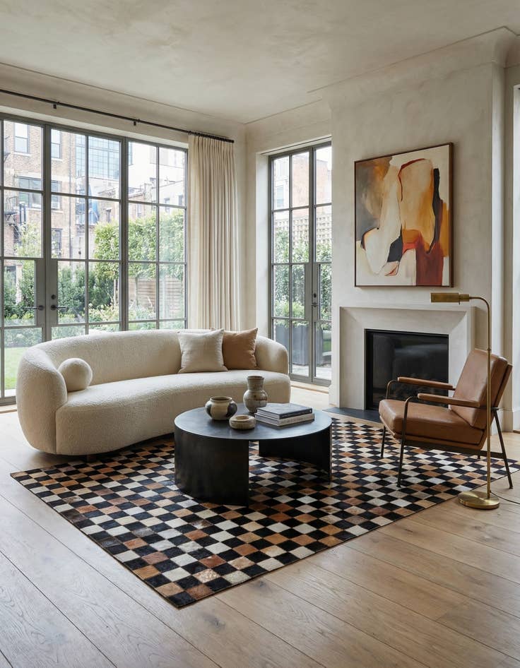 Detail image of  5' x 8' Cowhide Leather Rug