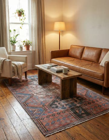 3' 9 x 6' Hand Knotted Ultra Vintage Persian Wool Rug