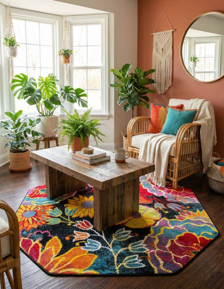 Detail image of  5' x 5' Tuscany Octagon Rug