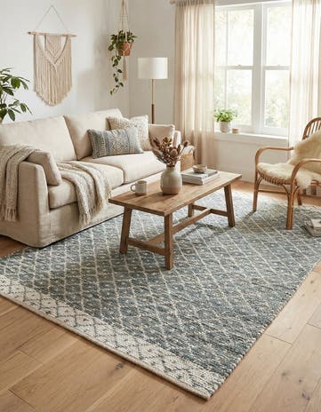 Gray Hand Woven Chindi Trellis Rug