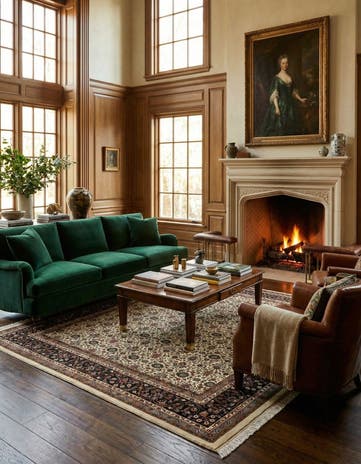 9' 11 x 10' 2 Hand Knotted Farahan Wool Square Rug