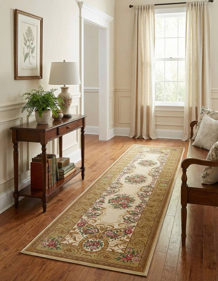 Detail image of  2' 7 x 12'  Washable Traditional Indoor / Outdoor Runner Rug