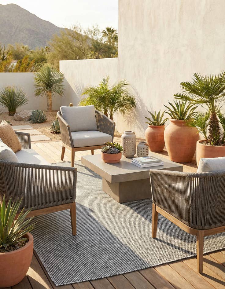 Detail image of 9' x 12' Easy-Clean Jill Zarin Palm Springs Indoor / Outdoor Rug
