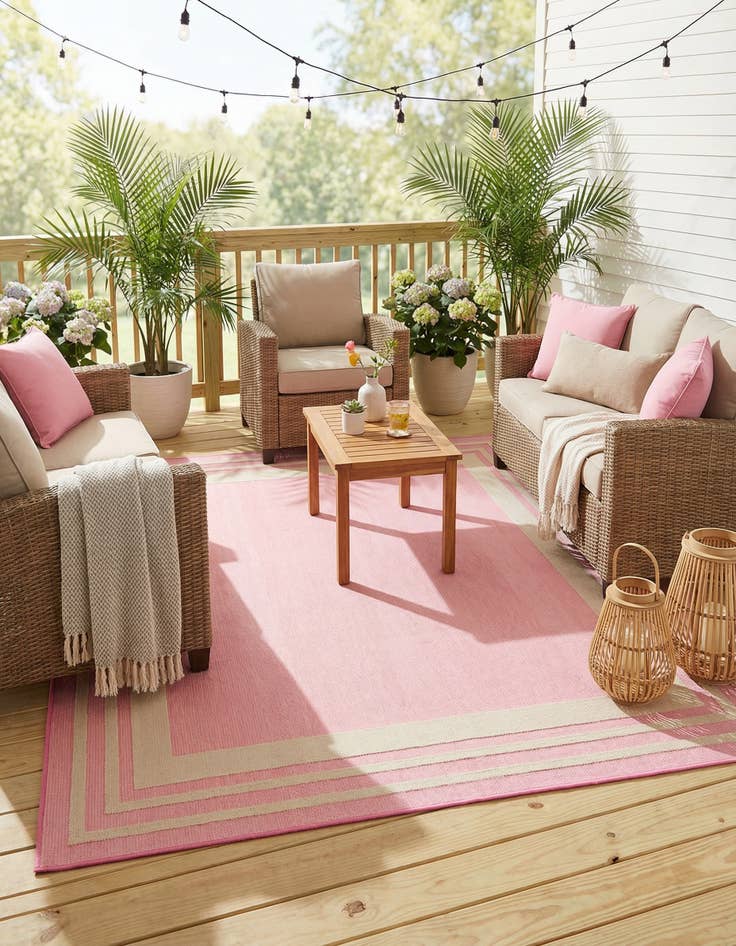 Detail image of 7' 10 x 7' 10 Easy-Clean Aruba Indoor / Outdoor Square Rug