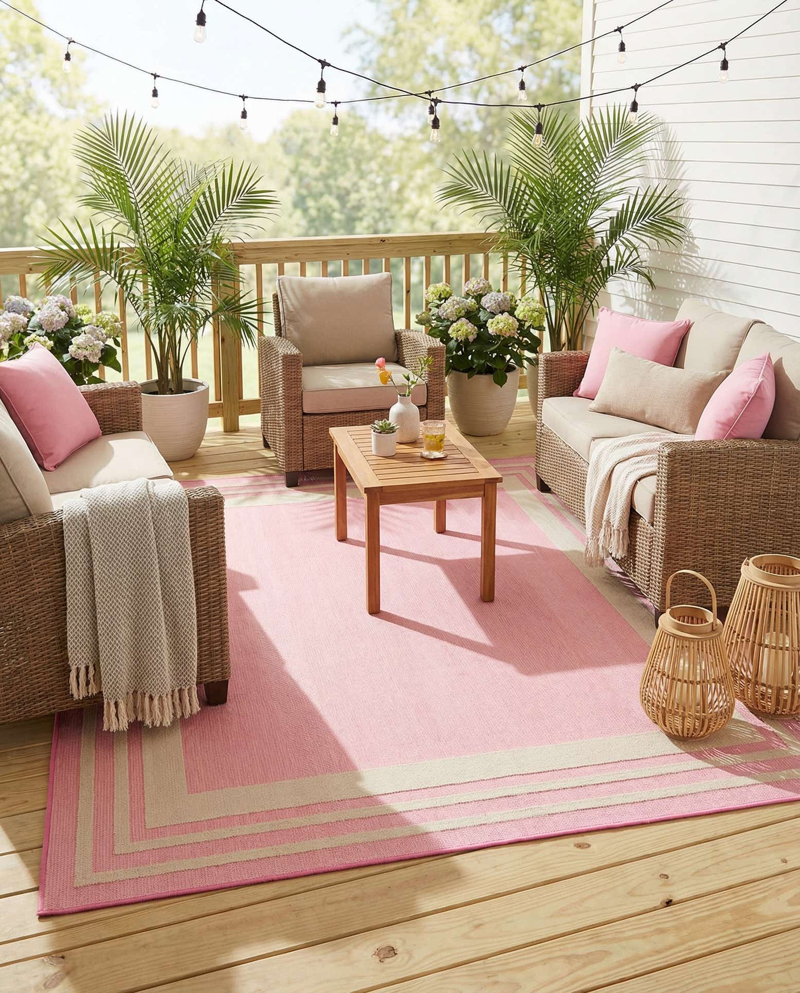 7' 10 x 7' 10 Easy-Clean Aruba Indoor / Outdoor Square Rug