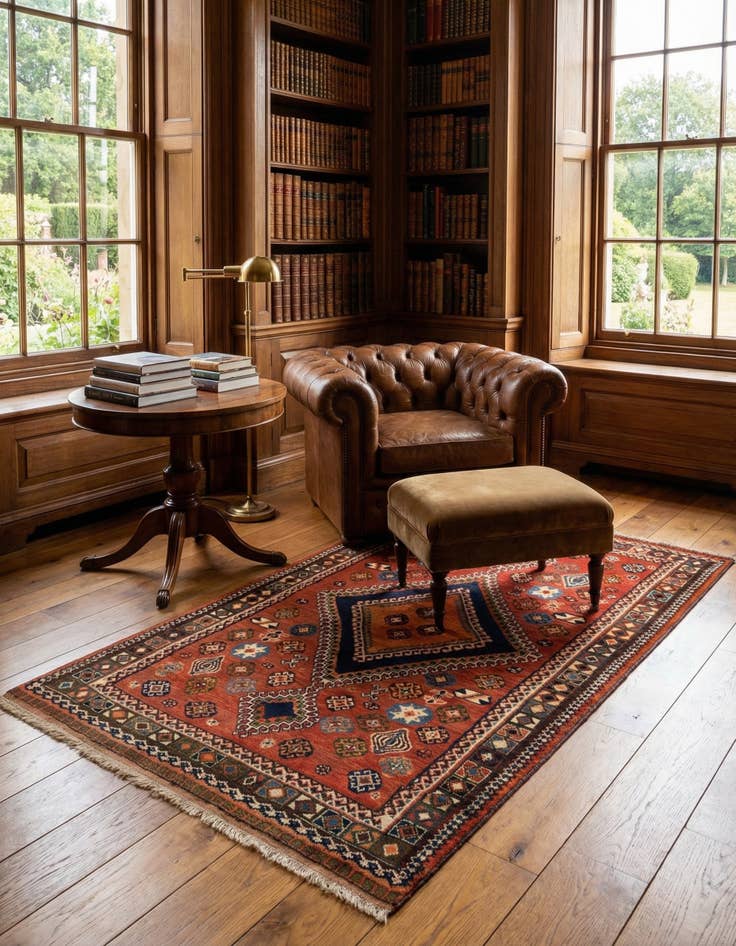 Detail image of 4' 5 x 8' Gabbeh Wool Rug