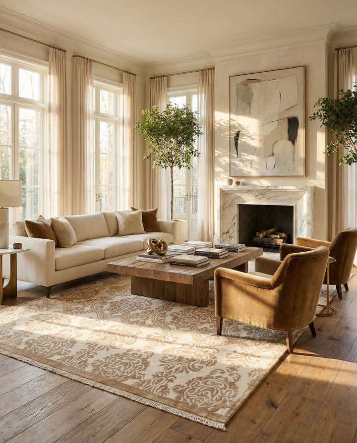 6' 9 x 9' 11 Hand Knotted Darya Wool Rug