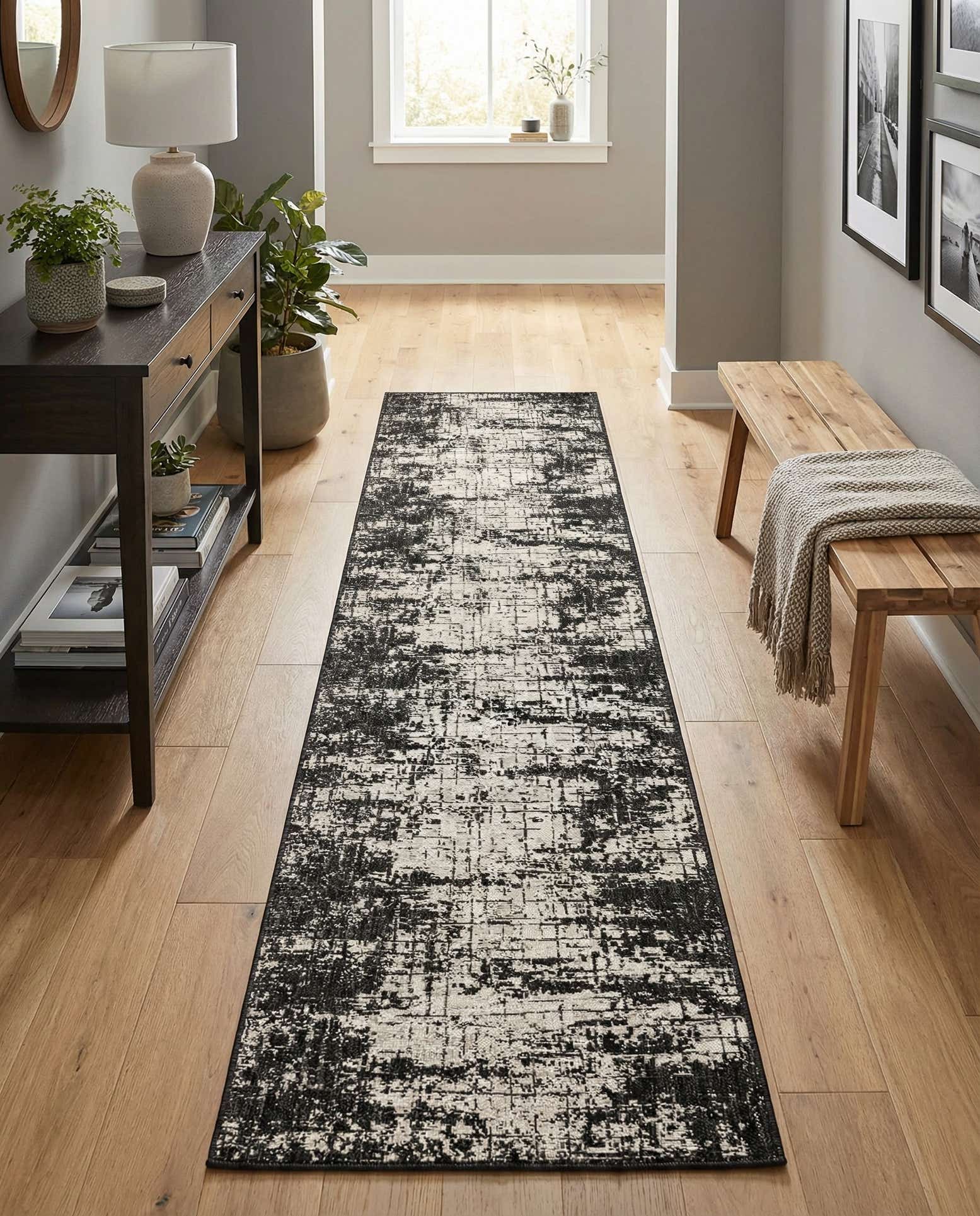 2' 7 x 12' Easy-Clean Modern Indoor / Outdoor Runner Rug