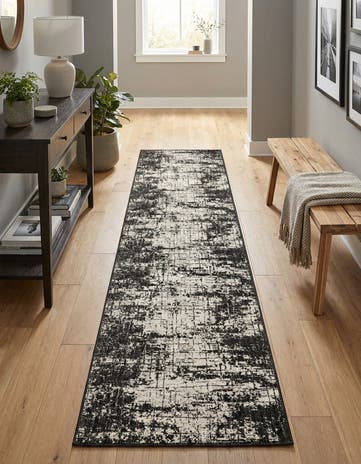 2' 7 x 12' Easy-Clean Modern Indoor / Outdoor Runner Rug