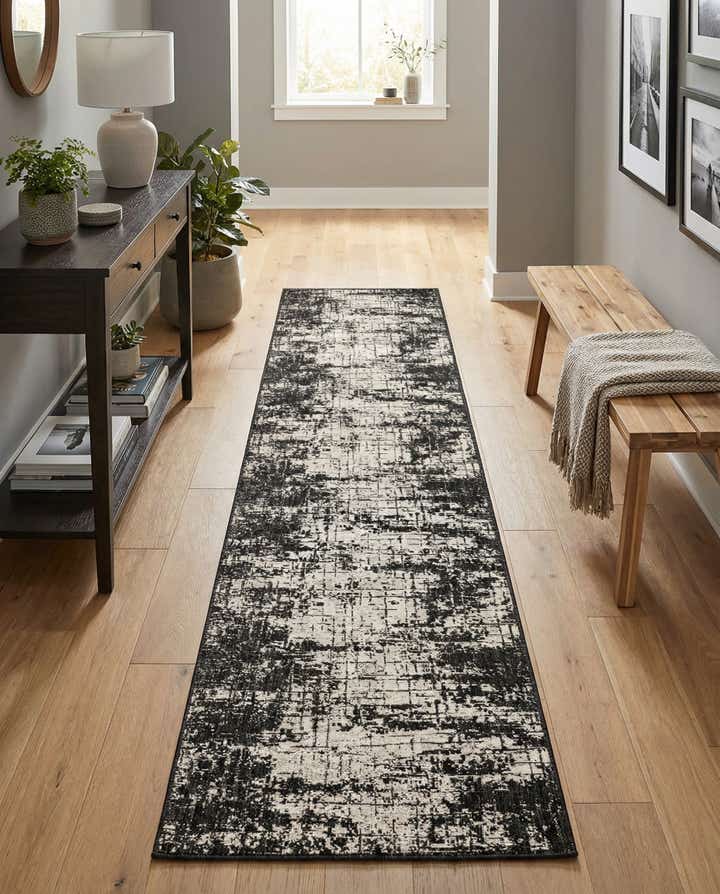 2' 7 x 12' Easy-Clean Modern Indoor / Outdoor Runner Rug