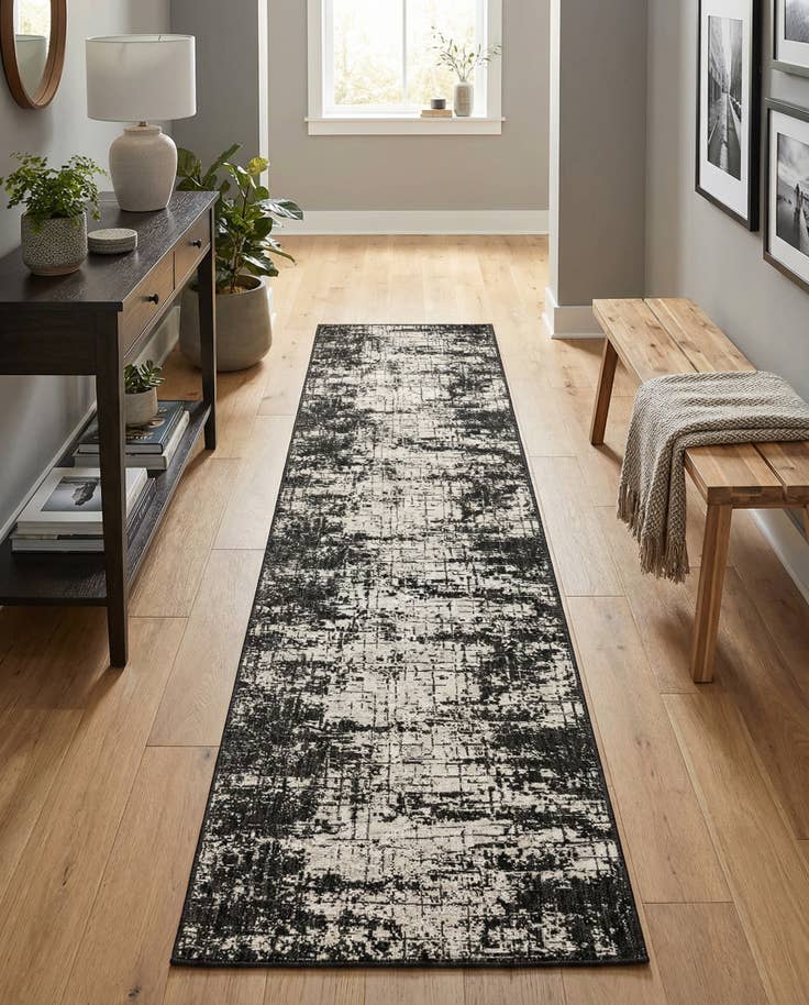 Detail image of 2' 7 x 12' Easy-Clean Modern Indoor / Outdoor Runner Rug