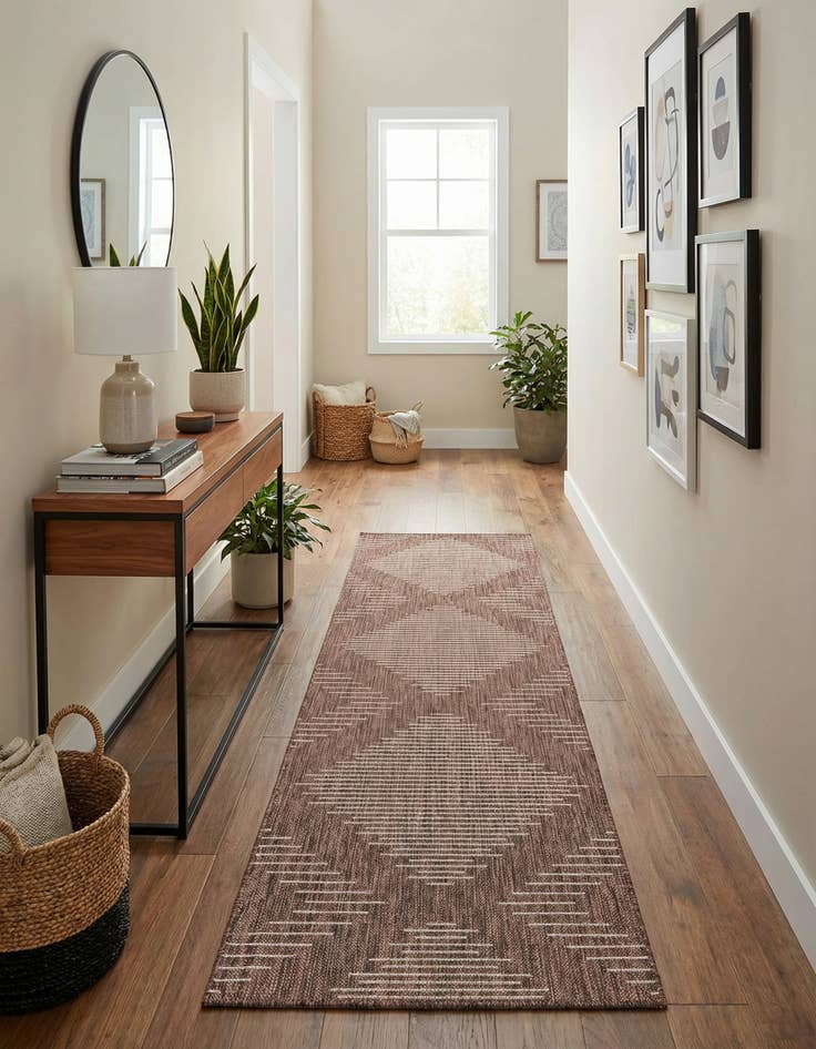 Detail image of  2' x 8'  Washable Modern Indoor / Outdoor Runner Rug