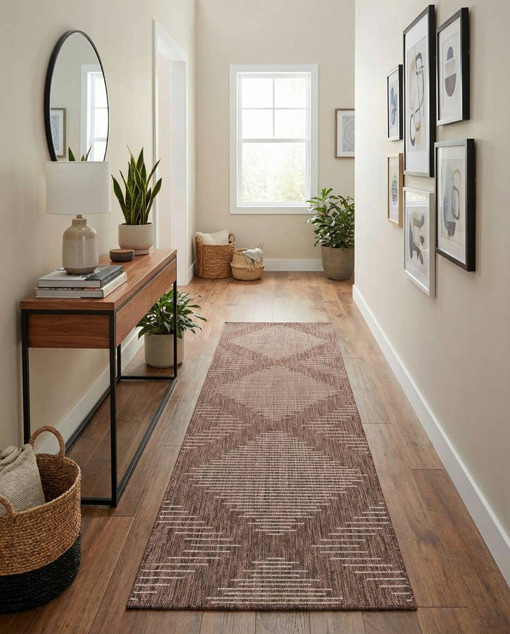 Detail image of 2' x 8' Easy-Clean Modern Indoor / Outdoor Runner Rug