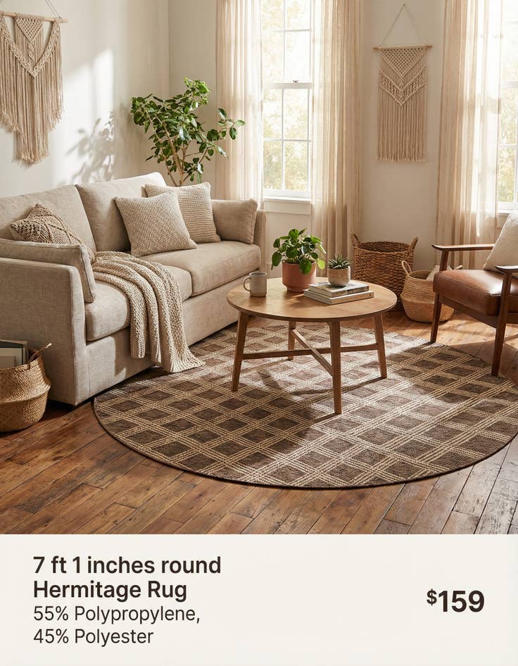 Detail image of 7' 1 x 7' 1 Hermitage Round Rug