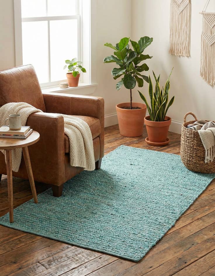 Detail image of  3' 3 x 5' 1  Hand Braided Jute Rug