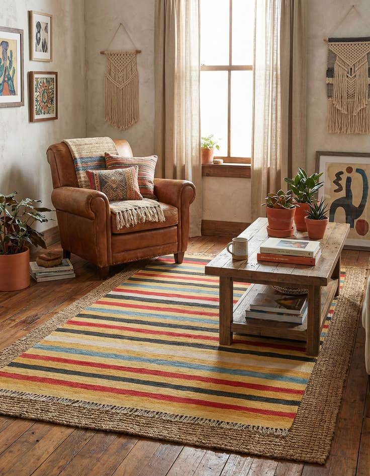 Detail image of  3' 2 x 6' 6  Hand Woven Kilim Maymana Wool Runner Rug