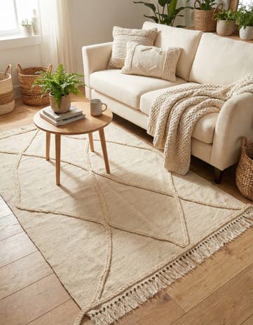 3' 5 x 4' 10 Hand Knotted Moroccan Wool Rug