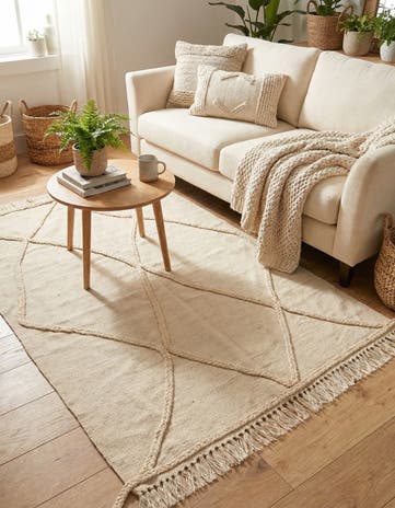 3' 5 x 4' 10 Hand Knotted Moroccan Wool Rug