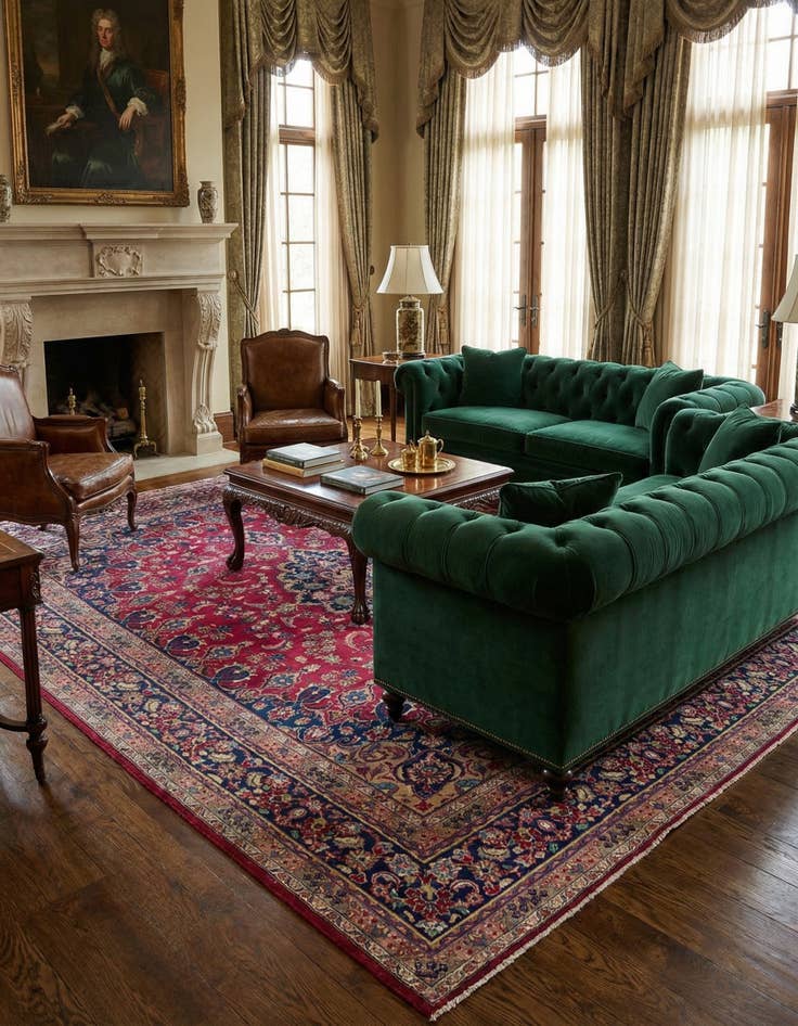 Detail image of 9' 9 x 12' 8  Hand Knotted Mashad Persian Wool Rug