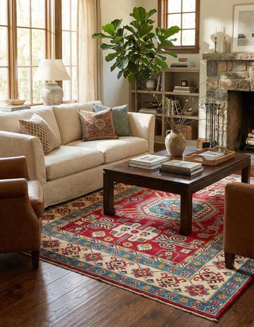 5' 9 x 8' 5 Hand Knotted Kazak Rug