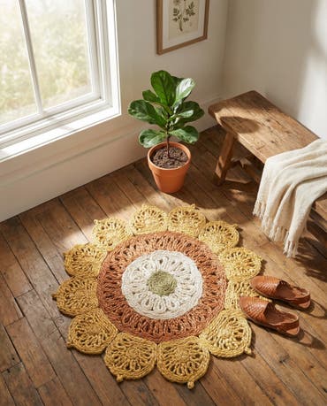  2' x 2'  Hand Braided Jute Round Rug