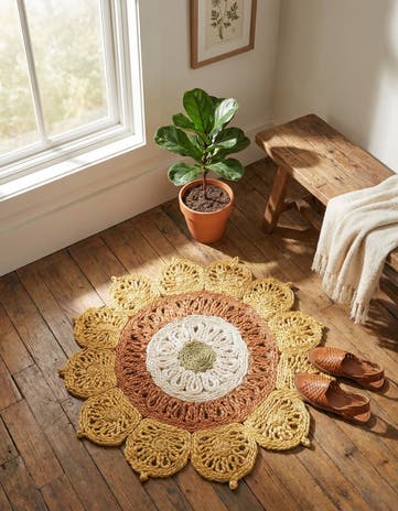 2' x 2' Handmade Braided Jute Round Rug