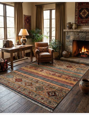 5' 9 x 8' 2 Torkman Wool Rug