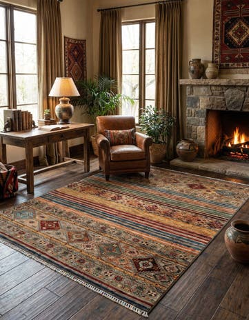 5' 9 x 8' 2 Torkman Wool Rug