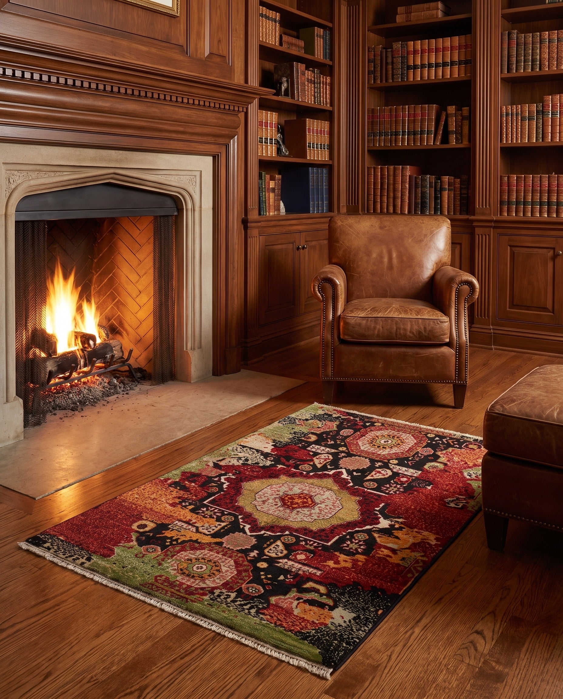 3' 5 x 5' Hand Knotted Mamluk Ziegler Rug