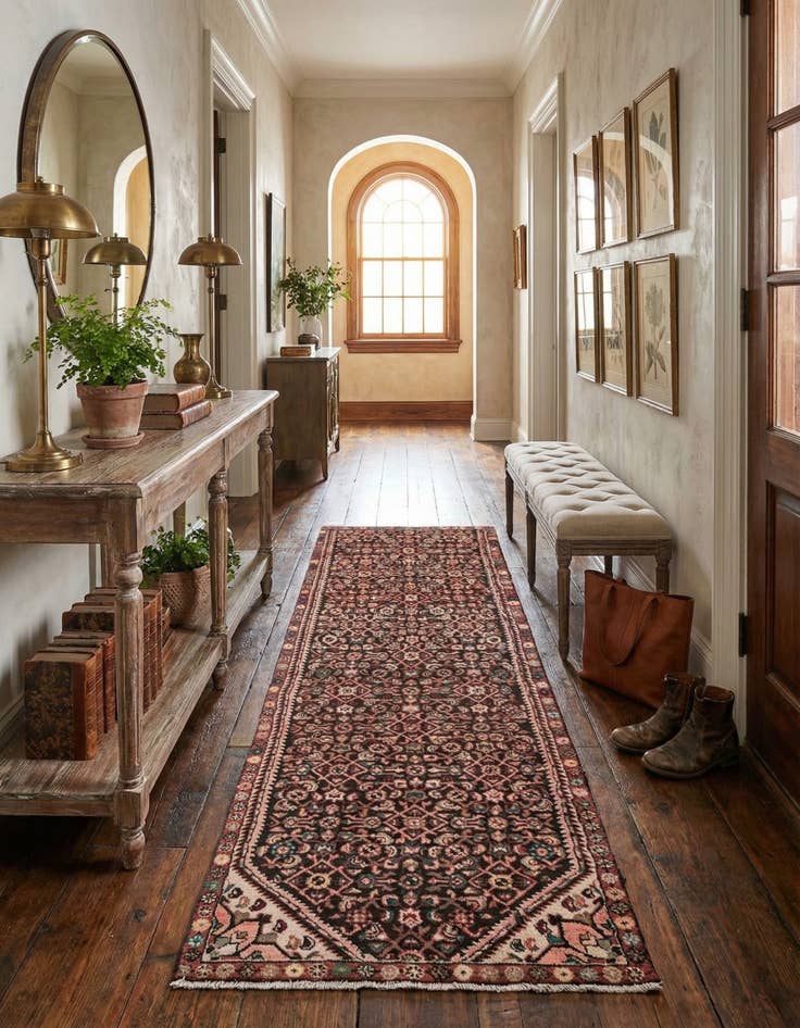 Detail image of  3' 1 x 9'  Hand Knotted Ultra Vintage Persian Wool Runner Rug