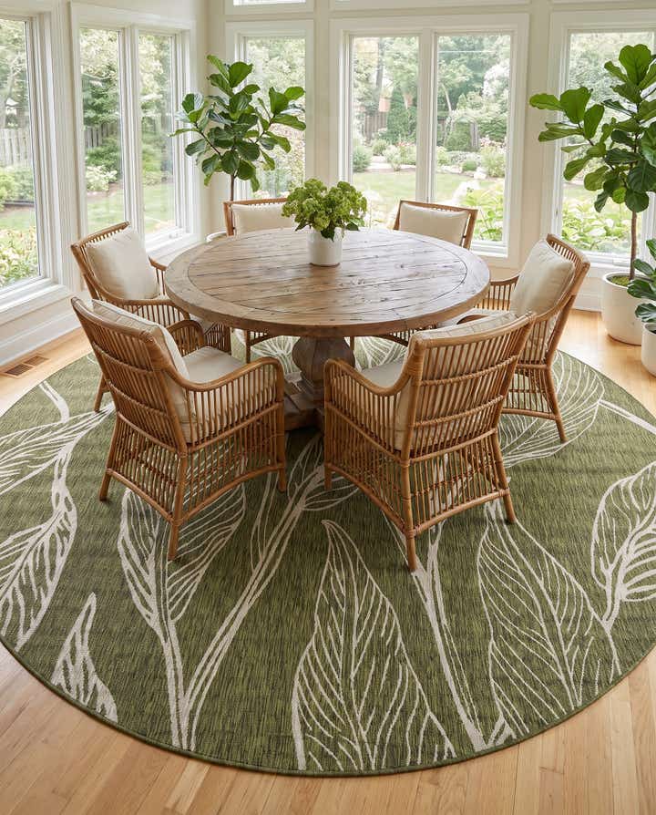 400cm x 400cm Leicht zu reinigen Botanical Innen- / Aussenbereich Rund Teppich
