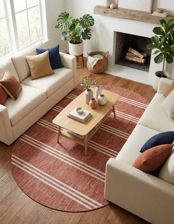 Detail image of 5' 3 x 8' Easy-Clean Jill Zarin Anguilla Indoor / Outdoor Oval Rug