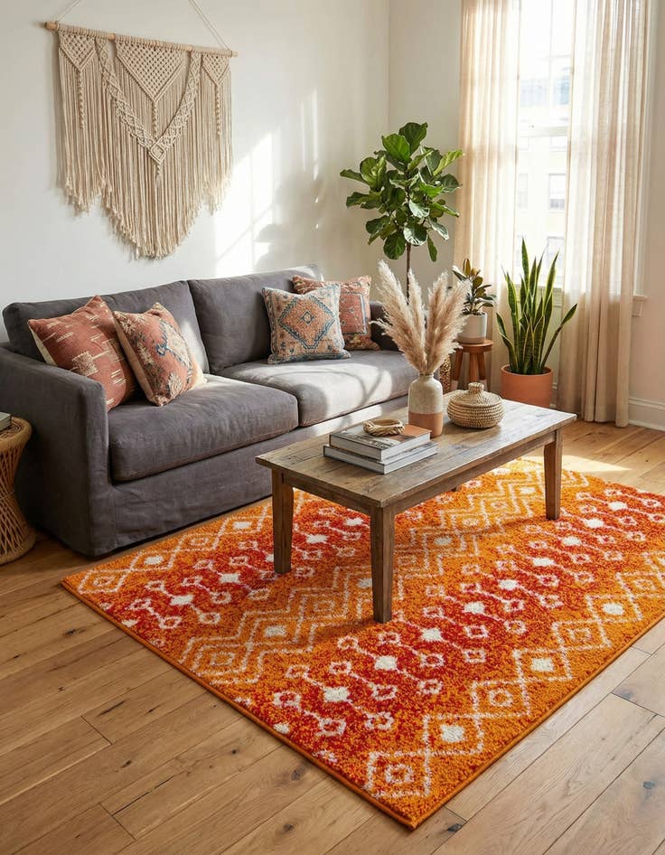 Detail image of  3' 3 x 3' 3 Moroccan Trellis Square Rug