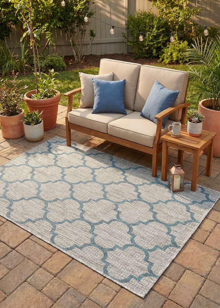 4' x 6' Easy-Clean Trellis Indoor / Outdoor Rug