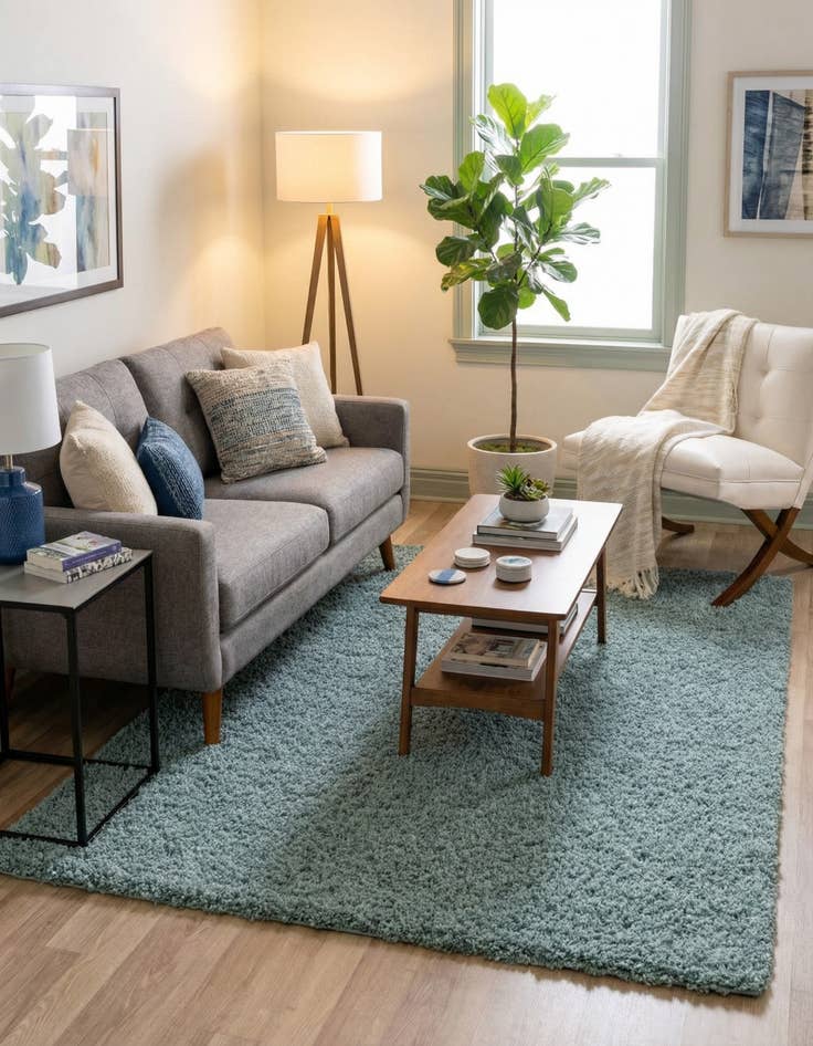 Detail image of  6' x 9' Solid Shag Rug