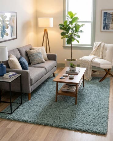  6' x 9' Solid Shag Rug